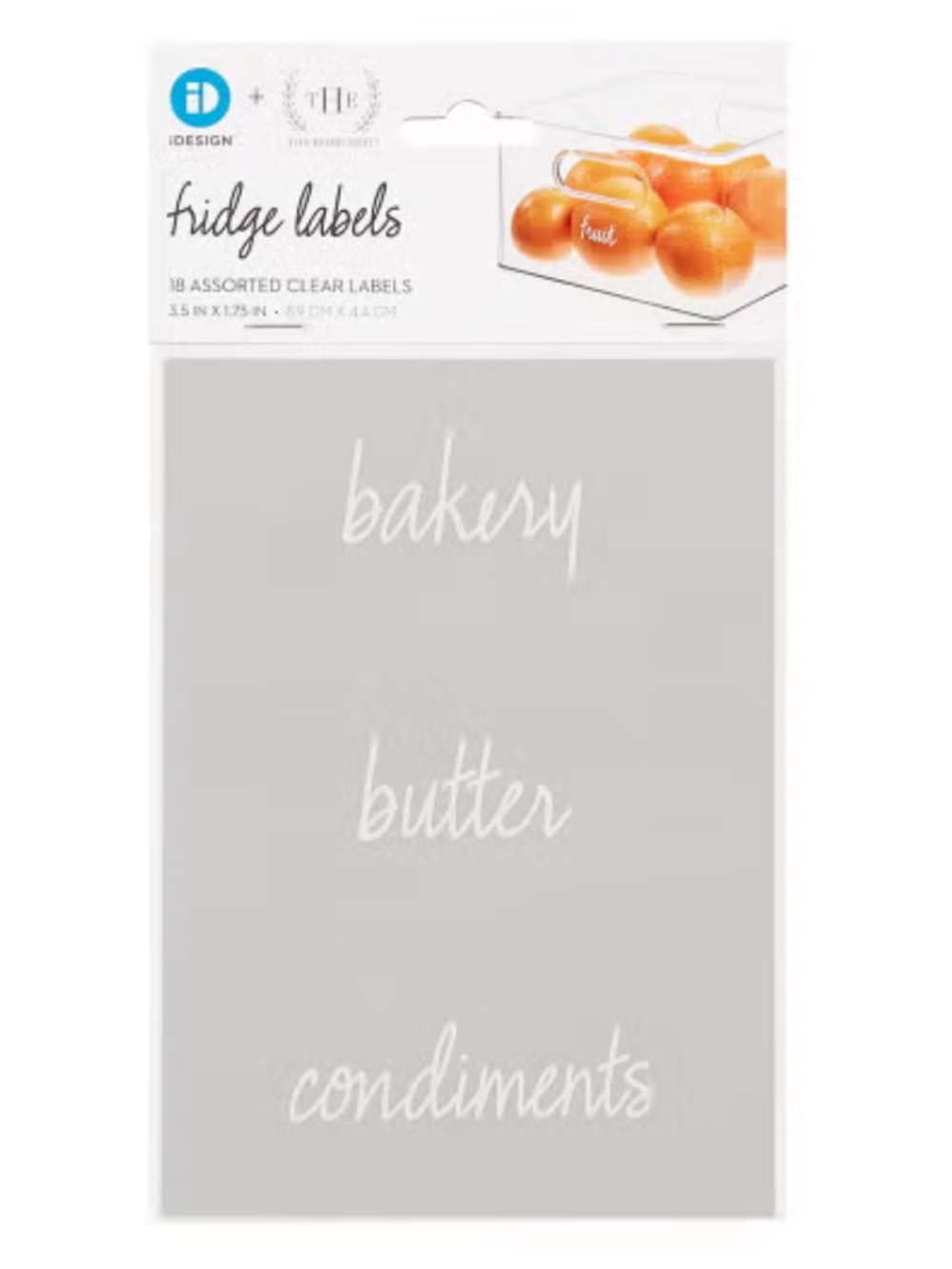 NEW 3 Pks iDesign + The Home Edit 18 Ct Clear White Handwriting Fridge Labels